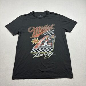 Miller High Life Racing Graphic T-Shirt Mens Large Black Indy Car Beer Promo